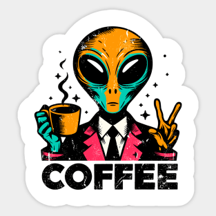 Alien coffee Sticker